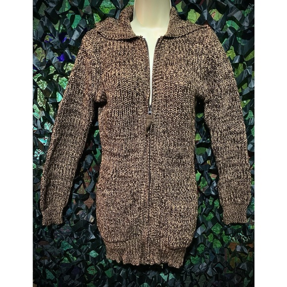 Fall color Browns zip up hooded Sweater Dress with pockets!! 🍁 - Picture 2 of 4
